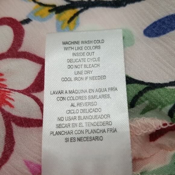 Democracy Womens XS Blouse Top Pink Boho Floral 3/4 Sleeve NEW Hippie - Picture 13 of 14